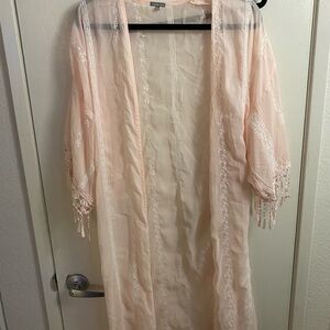 Charlotte Russe Pink Lace Kimono